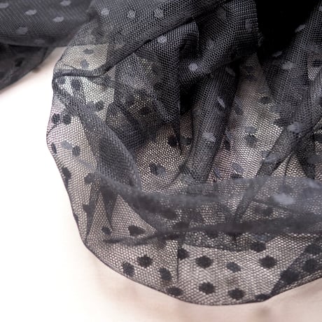 90s〜 sheer tulle dot maxi skirt