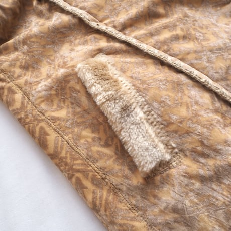 70s faux fur × velvet design coat