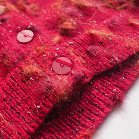 vintage fuzzy nep oversized cardigan