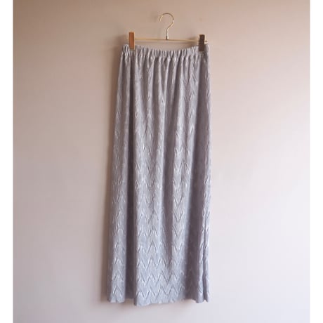 made in USA silver micro pleated maxi skirt