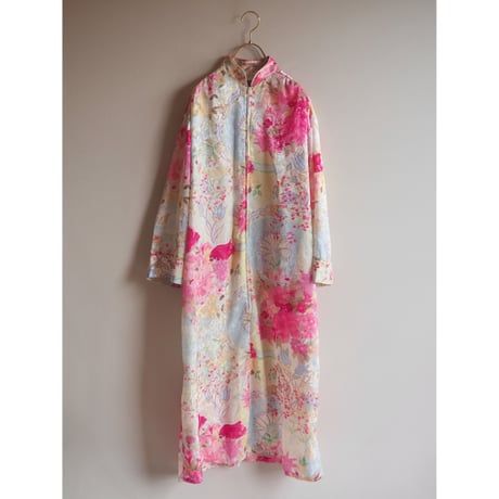 80s "Mary Mcfadden" floral house maxi dress