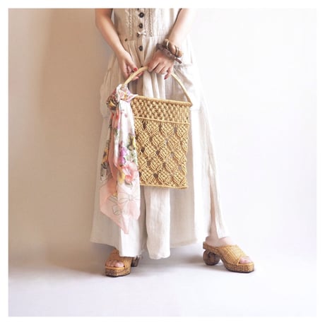70〜80s jute macrame bag