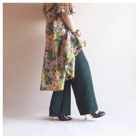80s textured wide easy pants