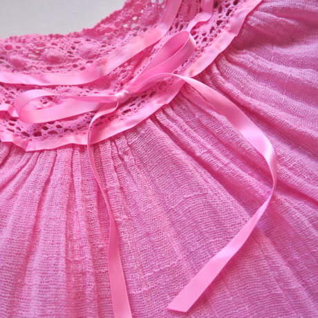 vintage Greece pink gauze blouse