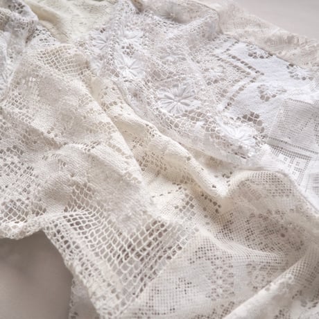 original remake lace patchwork maxi skirt 【A】