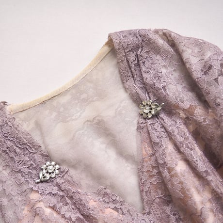 50s mauve lace midi dress