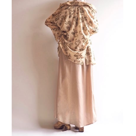 "crazy horse" abstract crinkle sheer blouse