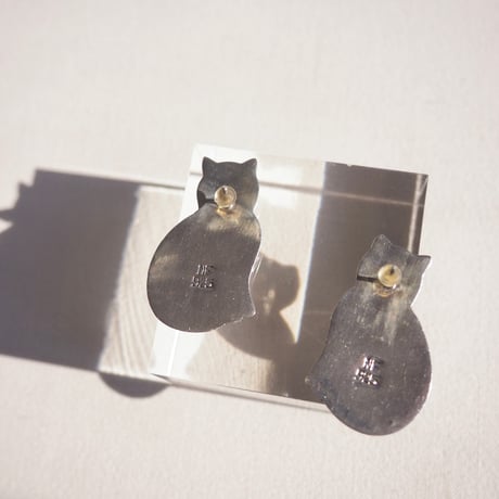 vintage silver925 cat earrings