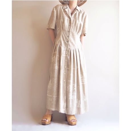 80s graffiti print s/s maxi dress