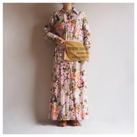 60〜70s "the strollar" floral metallic shirt maxi dress