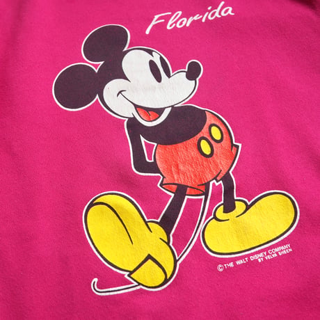 90s "Velva Sheen" mickey print sweatshirt  (magenta)