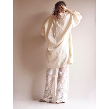 "Georgene Schroeder" balloon sleeve tunic blouse
