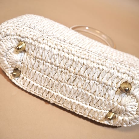 50s white plastic handle bag