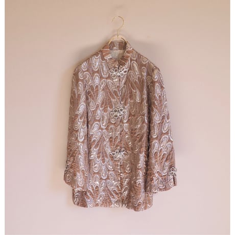vintage metallic abstract brocade jacket
