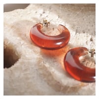 amber plastic hoop earrings