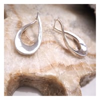 vintage silver925 wave hoop earrings
