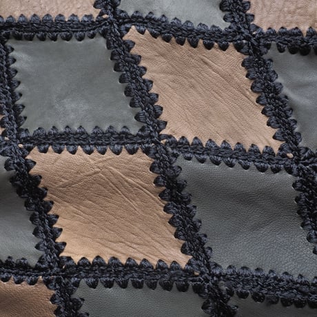 vintage leather × crochet patchwork tops