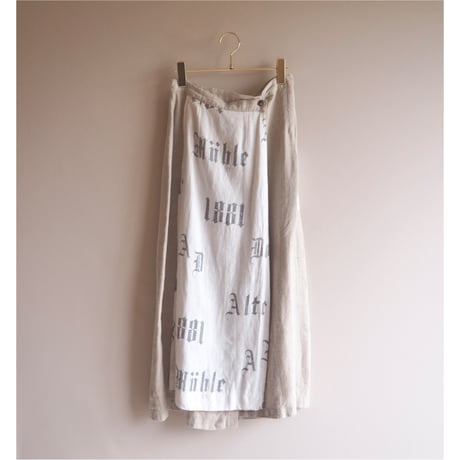 "SIEBENSTEIN" linen design wrap maxi skirt