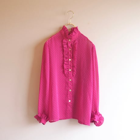 "Josephine" semi sheer ruffle blouse