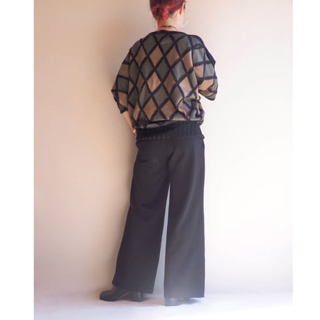 vintage leather × crochet patchwork tops