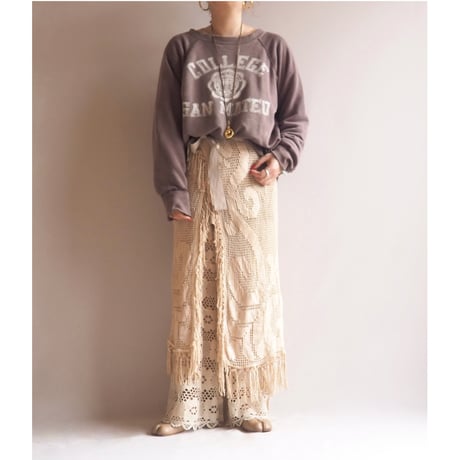 original remake lace fringe wrap skirt
