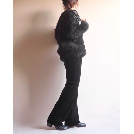 "R&M Richards" black velours easy pants