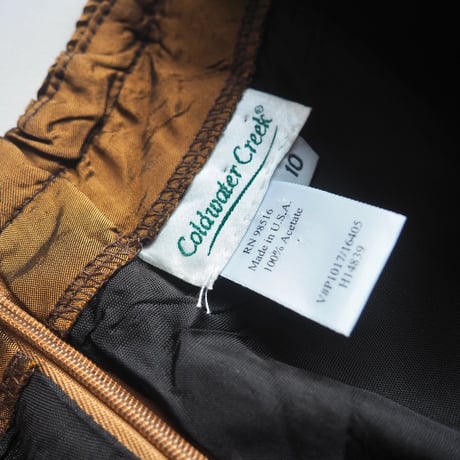 90s〜 "Coldwater Creek" metallic satin flare maxi skirt