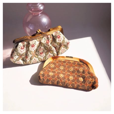 70〜80s floral clutch bag