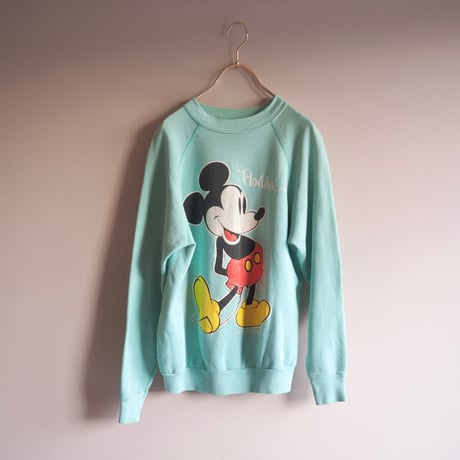80s "Velva Sheen" mickey print sweat  (mint)