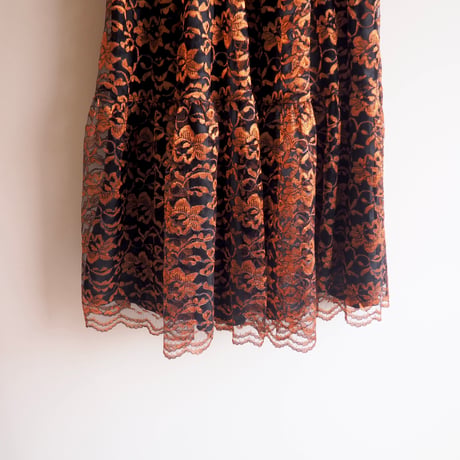 90s "Carole Little Sport" lace tiered midi skirt