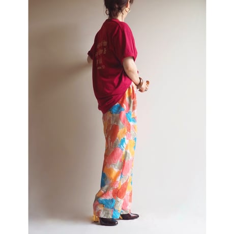 vintage abstract print easy pants