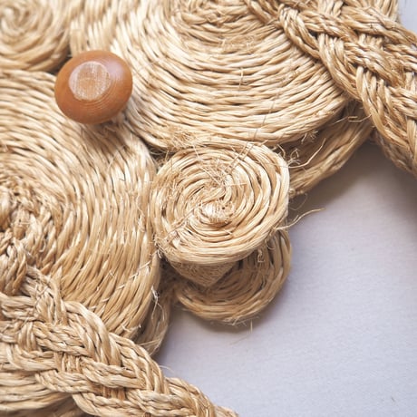 vintage raffia circle  bag