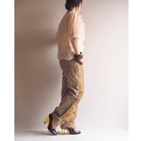 80s〜 ruffle lace blouse