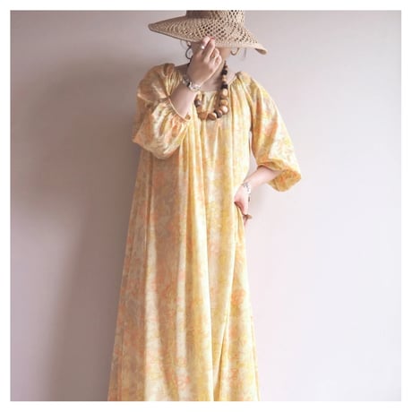 70s〜 floral house maxi dress