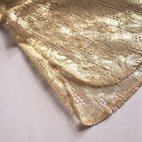 60〜70s "Lady Winn of California by Teddi" gold lace blouse