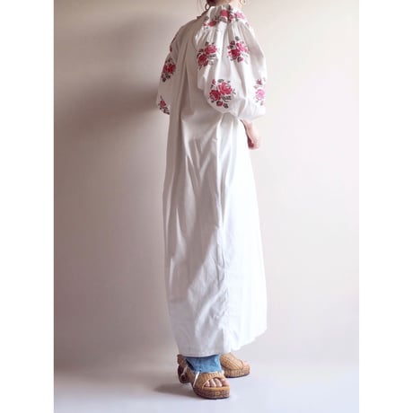 vintage ukrainian embroidered maxi dress