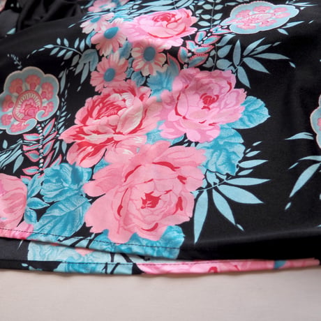 70s "JOHN WARDEN for Molyclaire" flare sleeve floral maxi dress
