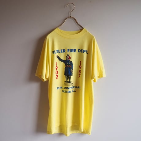 80s "Hanes" fire dept print t-shirts (YE)