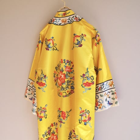 60〜70s chinese floral embroidered robe