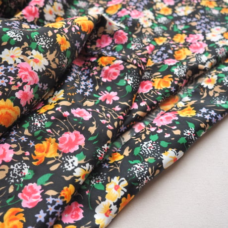 70〜80s "atkins" floral bowtie maxi dress