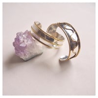 vintage Mexican silver × brass design cuff bangle