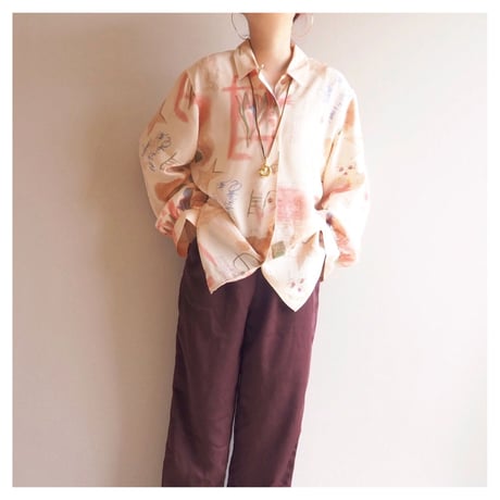 vintage abstract print blouse