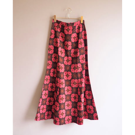 vintage african batik maxi skirt