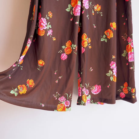 70s floral wide flare pants