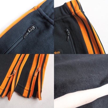 80s "Adidas" black × orange track pants