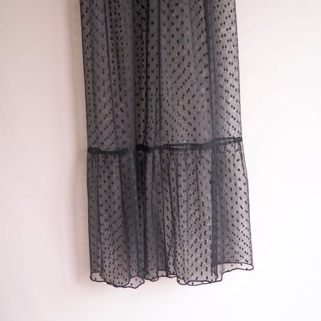 90s〜 sheer tulle dot maxi skirt