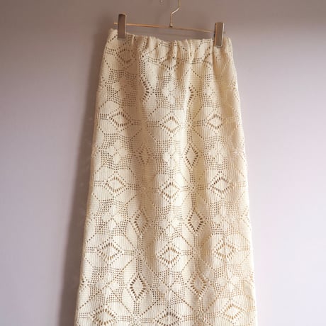 original remake crochet fringe maxi skirt