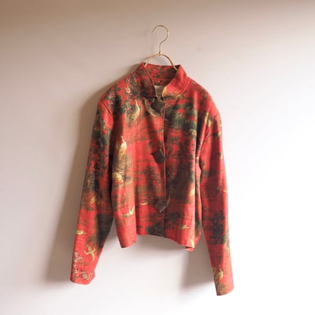 "Painted Pony" big button tapestry jacket