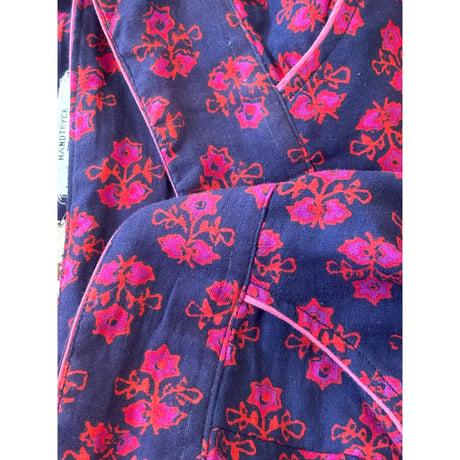 vintage floral hand print wrap maxi skirt