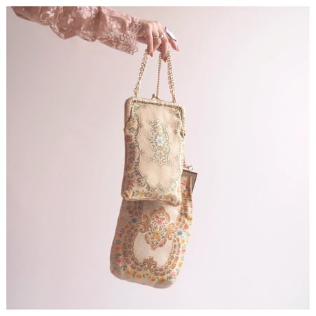 50s〜 made in Italy floral tapestry bag